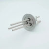 Power Feedthrough, 12000 Volts, 7 Amps, 3 Pins, 0.25″ Stainless Steel Conductor, 2.95″ QF / KF Flange - A0115-9-QF - MPF Products, INC.