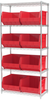 Akro-Mils Akrobin 2000 lb Adjustable Red Chrome Steel Open Adjustable Fixed Shelving System - 9 Bins - 2000 lb Total Capacity - AWS183630270 RED - AWS183630270 RED - R. S. Hughes Company, Inc.