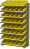 Akro-Mils APRS 900 lb Yellow Gray Powder Coated Steel 16 ga Single Sided Fixed Rack - 36 3/4 in Overall Length - 48 Bins - Bins Included - APRS18138 YELLOW - APRS18138 YELLOW - R. S. Hughes Company, Inc.