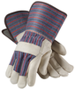 PIP 87-1663 Black/Blue/Red Small Grain Cowhide Leather Full Fingered Work & General Purpose Gloves - Wing Thumb - Uncoated - 11.3 in Length - 616314-07989 - 616314-07989 - R. S. Hughes Company, Inc.
