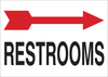 Brady B-120 Fiberglass Reinforced Polyester Rectangle White Restroom Sign - 14 in Width x 10 in Height - TEXT: RESTROOM - 87718 -- 754476-87718 - Image