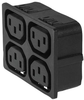 4751 Black Strip Block For Snap-In Mounting, Front Side, 1.5Mm, Quickconnect Terminal 6.3 X 0.8 Mm With 4 Iec Appliance Outlets F Rohs Compliant Schurter - 99AC1239 - Newark, An Avnet Company
