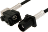 Black FAKRA Plug to FAKRA Jack Right Angle Cable 24 Inch Length Using PE-C100-LSZH Coax - PE38749A-24 - Pasternack