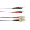 1-m, ST-SC, 50-Micron, Multimode, Plenum, Violet Fiber Optic Cable -- FOCMP50-001M-STSC-VT - Image
