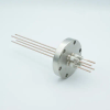 Power Feedthrough, 5000 Volts, 50 Amps, 4 Pins, 0.094″ Copper Conductors, 2.75″ Conflat Flange - A0280-2-CF - MPF Products, INC.