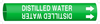 Brady Bradysnap-On B-915 White on Green Plastic Snap-On Pipe Marker - 3/4 in Character Height - Printed Msg = DISTILLED WATER with Right Arrow - 4047-B - 754476-47573 - R. S. Hughes Company, Inc.