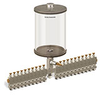 Clear View Multiple Feed Manual Lubricator, 1/2 gal Pyrex Reservoir, 21 Feeds, 1/8