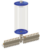 Blue Color Key, Clear View Multiple Feed Manual Lubricator, 1 gal Acrylic Reservoir, 20 Feeds, 1/8