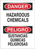 Brady Bradyglo B-401 Polystyrene Rectangle White Chemical, Biohazard, Hazardous & Flammable Material Sign - 10 in Width x 14 in Height - Language English / Spanish - 39074 - 754476-39074 - R. S. Hughes Company, Inc.