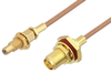 SMA Female Bulkhead to SSMC Jack Bulkhead Cable 18 Inch Length Using RG178 Coax - PE3C4396-18 - Pasternack