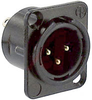 XLR Receptacle; Male; Black Metal; Gold; 1.024 in. - 70088559 - Allied Electronics, Inc.