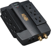 Protect It! Surge Protector with 6 Swivel Outlets, Direct Plug-In, 1500 Joules, Coax/Tel/Modem Protection -- HTSWIVEL6