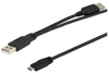 USB 2.0 Type A to Micro B Y Split Cable -- MUS2C00001