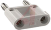 Banana Plug With Shorting Bar, Double, White - 70197069 - Allied Electronics, Inc.