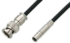 75 Ohm Mini SMB Plug to 75 Ohm BNC Male Cable 48 Inch Length Using 75 Ohm PE-B159-BK Black Coax - PE38040/BK-48 - Pasternack