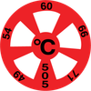 505-49-71 TEMPERATURE LABEL 49C-71C -- 505-49-71 - Image