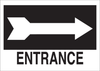 Brady B-401 High Impact Polystyrene Rectangle Black Entrance Sign - 14 in Width x 10 in Height - TEXT: ENTRANCE - 25767 - 754476-25767 - R. S. Hughes Company, Inc.