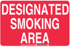 Brady B-555 Aluminum Rectangle Red Smoking Permitted Sign - 14 in Width x 10 in Height - TEXT: DESIGNATED SMOKING AREA - 98068 - 754473-98068 - R. S. Hughes Company, Inc.