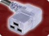 NBR 14136 BRAZIL CLEAR to IEC-60320-C19 RIGHT ANGLE CLEAR HOME // Power Cords // International Power Cords // Brazil Power Cords - 2562.360 - Quail Electronics