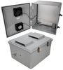 18x16x10 Polycarbonate Weatherproof Outdoor IP24 NEMA 3R Enclosure, 120 VAC MNT PLT, User Adjustable Thermostat Heat & Fan DKGY - TEPC181610-1HFA2 - Transtector Systems, Inc.