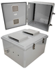 18x16x10 Polycarbonate Weatherproof Outdoor IP24 NEMA 3R Enclosure, Modified Base DIN Rail Mount Vented Lid DKGY - TEPC181610-00VDR - Transtector Systems, Inc.