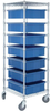 Cart W/ Grid Container, 7Bins, Blu; No. Of Bins Quantum Storage - 44AC4334 - Newark, An Avnet Company