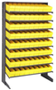 Sloped Rack, 8Shelves, 72Bins, Yellow; Shelving Unit Type Quantum Storage - 44AC6574 - Newark, An Avnet Company