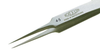 Tweezer - Straight/Tapered - micro fine points (Length: 4.25; CTM: .0051 x .0031; Material: stainless steel) - EXCELTA 4-S - R. S. Hughes Company, Inc.