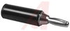 Banana Plug, black nylon handle, 1 13/16 in nickel plated brass body, 10A 1KV - 70211254 - Allied Electronics, Inc.