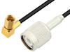 SSMC Plug Right Angle to TNC Male Low Loss Cable 60 Inch Length Using LMR-100 Coax - PE3C4435-60 - Pasternack