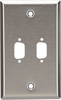 2-Port DB9 Single-Gang Stainless Steel Wallplate - WP071 - Black Box