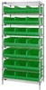 Open Wire Shelving, 8Shelves, 21Bin, Grn; Shelving Unit Type Quantum Storage - 44AC8449 - Newark, An Avnet Company
