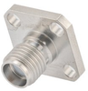 SMA Female (Jack) Connector Field Replaceable 4 Hole Flange (Panel Mount) 0.018 inch Pin, .340 inch Hole Spacing with Metal Contact Ring - FMCN1619 - Fairview Microwave Inc.