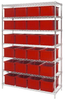 Open Wire Shelving, 7Shelves, 24Bin, Red; Shelving Unit Type Quantum Storage - 44AC8263 - Newark, An Avnet Company