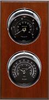 2 Instrument Weather Station - Catalina 2S, Chrome cases, Black dials, Mahogany panel -  - Maximum Weather Instruments
