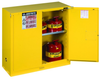 Justrite Sure-Grip EX 30 gal Yellow Hazardous Material Storage Cabinet - 43 in Width - 44 in Height - Floor Standing - 893020 - 893020 - R. S. Hughes Company, Inc.