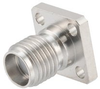 SMA Female (Jack) Connector Field Replaceable 4 Hole Flange (Panel Mount) 0.012 inch Pin, .250 inch Hole Spacing with Metal Contact Ring - FMCN1611 - Fairview Microwave Inc.