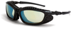 Eclipse yellow flash mirror lens, matte black frame, foam li - 26222 - Crossfire By Radians