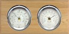 2 Instrument Weather Station - Catalina, Chrome cases, Silver dials, Oak panel
