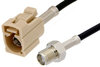 SMA Female to Beige FAKRA Jack Cable 12 Inch Length Using PE-C100-LSZH Coax - PE39349I-12 - Pasternack