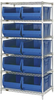 Open Wire Shelving, 6Shelves, 10Bin, Blu; Shelving Unit Type Quantum Storage - 44AC8244 - Newark, An Avnet Company
