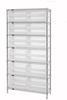 Open Wire Shelving, 7Shelves, 24Bin, Clr; Shelving Unit Type Quantum Storage - 42AC7786 - Newark, An Avnet Company