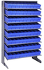 Sloped Rack, 8Shelves, 72Bins, Blue; Shelving Unit Type Quantum Storage - 44AC6571 - Newark, An Avnet Company
