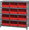 Open Shelving, 5Shelves, 12Bins, Red; Shelving Unit Type Quantum Storage - 44AC8780 - Newark, An Avnet Company
