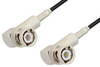 BNC Male Right Angle to BNC Male Right Angle Cable 36 Inch Length Using PE-C100-LSZH Coax - PE39185-36 - Pasternack