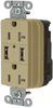 Mains Receptacle, Dual Usb, 20A, 125V, Ivory; Product Range Hubbell Wiring Devices - 82X5485 - Newark, An Avnet Company