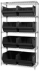 Open Wire Shelving, 5Shelves, 8Bins, Blk; Shelving Unit Type Quantum Storage - 44AC8150 - Newark, An Avnet Company