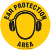 Brady B-819 Vinyl Circle Yellow Personal Protection Equipment (PPE) Sign - 17 in Width x 17 (Dia.) in Height - Laminated - TEXT: EAR PROTECTION AREA - 92405 - 754476-92405 - R. S. Hughes Company, Inc.