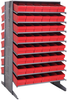 2 Side Sloped Rack, 16Shelves, 96Bin/red; Shelving Unit Type Quantum Storage - 44AC6407 - Newark, An Avnet Company