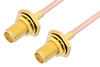 SMA Female Bulkhead to SMA Female Bulkhead Cable 12 Inch Length Using RG405 Coax - PE33176-12 - Pasternack
